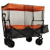 VYNXARIA 480Lbs Collapsible Wagon with Canopy,Wagon Stroller with 7" All-Terrain Wheels, Lightweight Foldable Wagon, Large Capacity£¬Orange - 4 of 4
