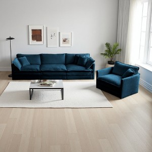 2-Piece Chenille Modular Sofa Set (1+3 Seater) - 1 of 4