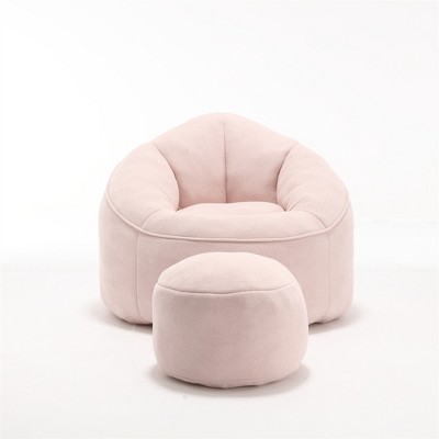 OUTSUPPLY Premium Foam Bean Bag Chair with Footrest, Lounge Chair for Living Room, Bedroom