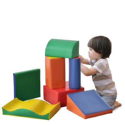7 Piece PU Leather Soft Play Climbing for Toddlers, Baby Colorful Soft Play Gym Toys Indoor