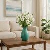 Ceramic Vase for Home Decor - Decorative Vase for Bedroom, Office Shelf, or Table Display - Modern Flower Vase with Sculptural Style - 9", Green - 3 of 4