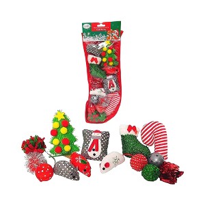 Midlee Cat Christmas Stocking with Toys - 14 Toys - 1 of 3