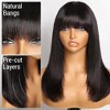 Jessie's Wig 22 Inch Straight Layered Wig 13x5 Pre Cut Lace Black Color Wig With Bangs 1 Pcs/Pack - 2 of 4