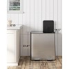 60L/16 Gal Kitchen Trash Can with Separate Lids,2×8 Gal Pedal Trash Bin with Removable Basket,Stainless Steel Garbage Can for Kitchen Office - 2 of 4