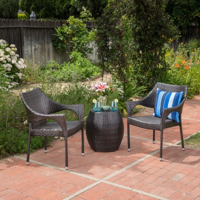 latigo 3pc rattan patio chat set