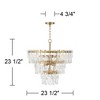 Vienna Full Spectrum Luxum Burnished Brass Chandelier 23 1/2" Wide Modern Tiered Crystal 8-Light Fixture for Dining Room House Foyer Kitchen Island - 4 of 4