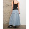 Women's High Waist Vintage Full Long Skirt - Blue B - 2 of 4