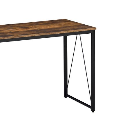 Small Rustic Black Wood Writing Desk with Drawer