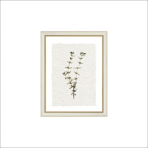 Petal Lane 7"x9" Thyme Brass Beaded Framed Wall Art Cream - 1 of 4