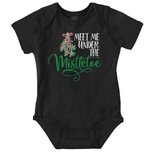 Christmas Meet Me Under The Mistletoe Baby Romper Boys or Girls Brisco Brands - 1 of 4