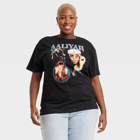 Women's Aaliyah Short Sleeve Graphic T-shirt - Black 1x : Target