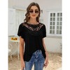 Summer Blouse For Women Lace Petal Sleeve Tops Short Sleeve Pleated Shirt Loose A Line Tshirts - 2 of 4