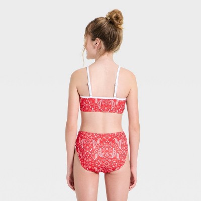Детские купальники Art Class Girls' Paisley Bikini Sarong Set - art class™ Red L — фото 2