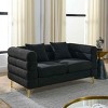 60 Inch 2 Seater Sectional Sofa for Living Room, Modern Curved Sofa with Lumbar Pillows, Teddy Fabric Sofa with Metal Legs-Coolbibila - 2 of 4