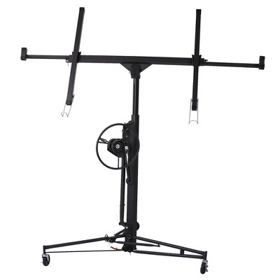 Drywall Lift Panel Hoist Dry Wall Rolling Panel 11' Sheetrock Lift 150LBS Heavy Duty Lifter Construction Tools With Adjustable Telescopic Arm