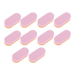 Unique Bargains 2-Layer Sponge Multifunctional Nail File Manicure Tool Orange 10 Pcs - 1 of 4