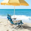 DSVIMOY Folding Beach Chair, Portable Backpack Foldable Camping Chair with Headrest Cup Holder, Blue & Green Stripes, 23"*21.7"*31.5" - 2 of 4