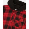 Deux par Deux Boy Plaid Flannel Shirt with Hoodie Red and Black - 4 of 4