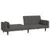 vidaXL 2-Seater Sofa Bed with Two Pillows Dark Gray Fabric - 4 of 4