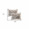 HomeRoots Set of Two 12" X 20" Tan and White Rabbit Natural Fur Throw Pillow - 3 of 4