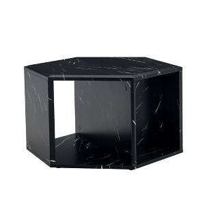 NicBex 25 Inch Hexagonal Coffee Table with Storage shelf,Side Center Table for Living Room,Bedroom - 1 of 4