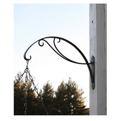 Black Steel Scroll Bracket for Large Hanging Baskets