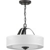 Progress Lighting, Kene Collection, 2-Light Semi-Flush Mount, Graphite Finish, Linen Shade - 2 of 4