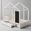 Twin Size House Bed with Blackboard and Storage Drawers, Wood Platform Bed with Safety Rails, Two Assembly Options - 4 of 4