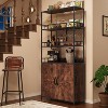 Tall Bar Cabinet 70.8" in Bakers Rack with Cabinet, Microwave Stand with Goblet Holder 5 Tier Large Baker Rack with Storage - 3 of 4