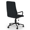 Vynxaria Distressed Faux Leather Office Chair Padded Tufted Back Seat, Adjustable Height, 360° Swivel, 5Caster Base,Blue - 4 of 4