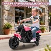 12V Electric Motorcycle for Kids, 3-Wheel Ride On Toy w/Detachable Training Wheels, Soft Start, Reverse, Headlight, Horn & Music - 2 of 4