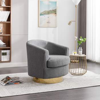 Modern Home Swivel Chair Removable Cushion Cover and Button Tufted on Back  Cushion Recliners with Glider & Metal Base Leg - Bed Bath & Beyond -  36208519