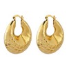 RMZ GOLD NYC 14K Gold Graduated Bamboo Hoop Earring - 3 of 3