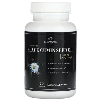 Sunergetic Premium Black Cumin Seed Oil, 90 Softgels (500 mg per Softgel)