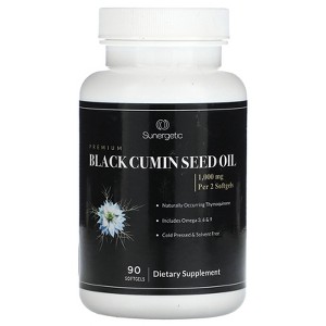 Sunergetic Premium Black Cumin Seed Oil, 90 Softgels (500 mg per Softgel) - 1 of 2