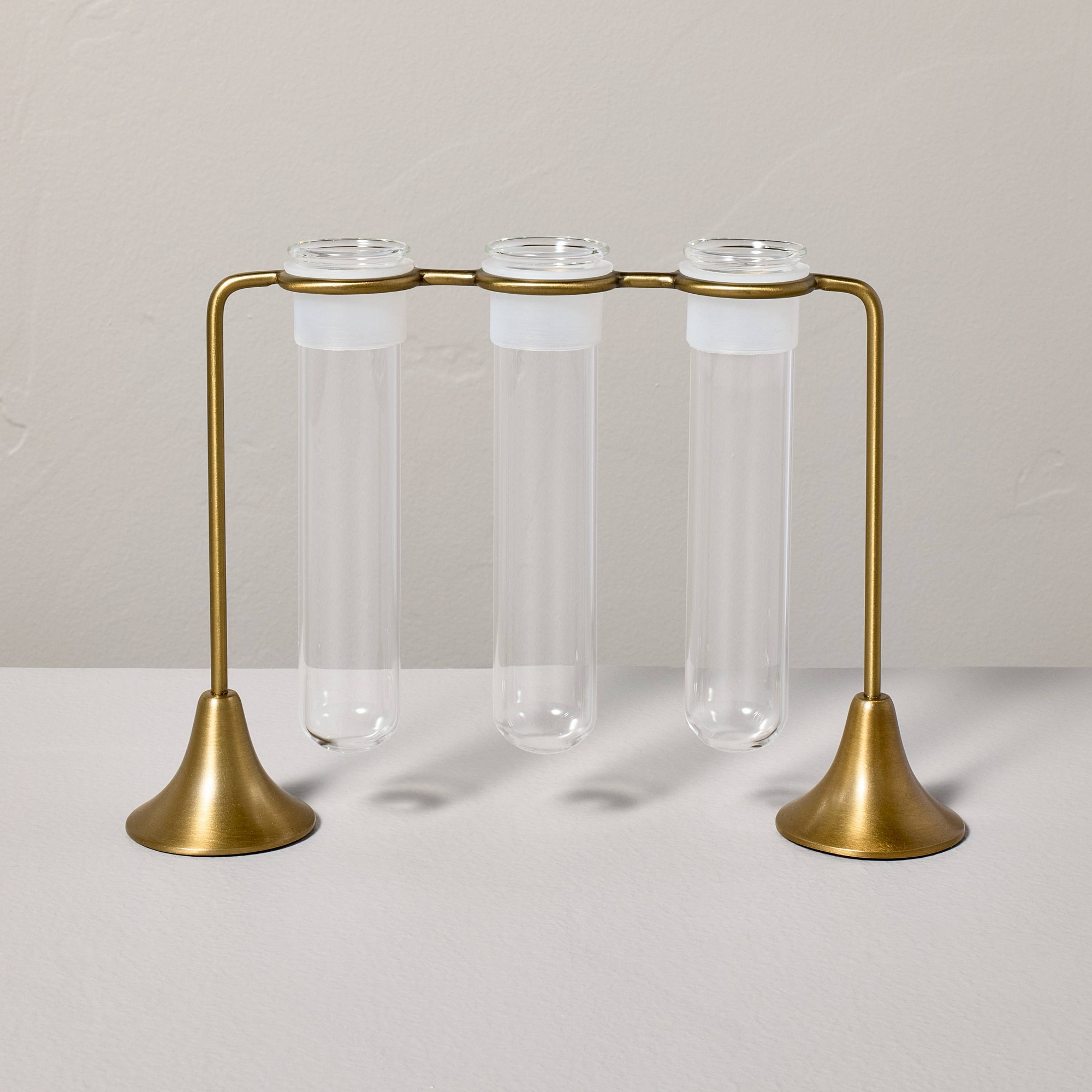 Brass and Glass Plant Propagation Vase Set - Hearth & Hand™ with Magnolia