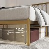 Homhougo Full Bed Frame, Gold Metal Platform Bed Frame with Headboard, Heavy Duty Metal Slat Support, Mattress Foundation, Noise Free Design, Gold - 4 of 4