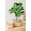 Okak Cement Planters Pot Set of 2，Plant Pots with Black Chevron Patterns, Flower Pots for Indoor Outdoor Plants - 4 of 4
