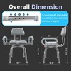 Swivel Shower Chair with Arms and Back, for Elderly and Disabled,Adjustable Height and Backrest,One-Touch Rotate Shower Chair,Gray - 2 of 4