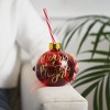 Blush Ornament Drink Tumbler, Christmas Tree Ornament Glass, Holiday Drinkware, Vintage Style Christmas Party Decoration Wine Globe, 14 oz, Red - 2 of 3