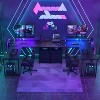 Aheaplus L-Shaped Desk with File Drawer, Reversible Computer Desk with Power Outlet and LED Strip, Corner Writing Desk with Monitor Stand - 3 of 4
