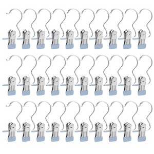 iMountek"30 Pack Heavy Duty Multifunctional Hanging Clips for Closet, Laundry, Boots, Jeans, & Accessories"Grey, Black - 1 of 4