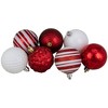 Northlight Shatterproof 4-Finish Christmas Ball and Finial Ornaments - Red and White - 75ct - 4 of 4