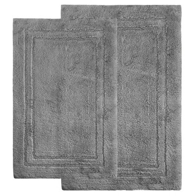 Non-Slip Machine Washable Solid Cotton 2 Piece Bathroom Rug Set by Blue Nile Mills