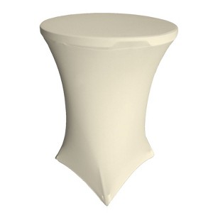 Slickblue Round Spandex Table Cover – Fits 32" or 36" Dia. x 42" High Tables, Wrinkle-Free Stretch Fit, 10 Colors - 1 of 3