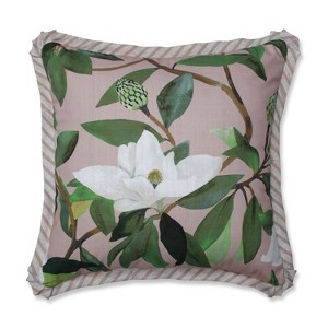 Shelby Rose Square Throw Pillow - Pillow Perfect, Beige Pink Green