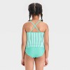 Girls' Striped Tankini Set - Cat & Jack™ Aqua Green - 2 of 3