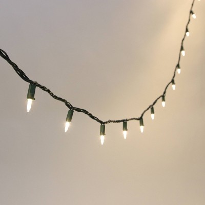 Philips 60ct LED Super Bright Mini String Lights Warm White with Green Wire