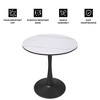 LeisureMod Bristol 27" Round Dining Table – Sintered Stone Top Accent Café Table & Sturdy Steel Black Pedestal Base for Kitchen and Small Spaces - 4 of 4