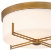 Possini Euro Design Henning 15 1/2" Modern Flush-Mount Ceiling Light Fixture Kitchen Foyer Hallway Round Gold Finish White Glass Shade Bedroom - 3 of 4